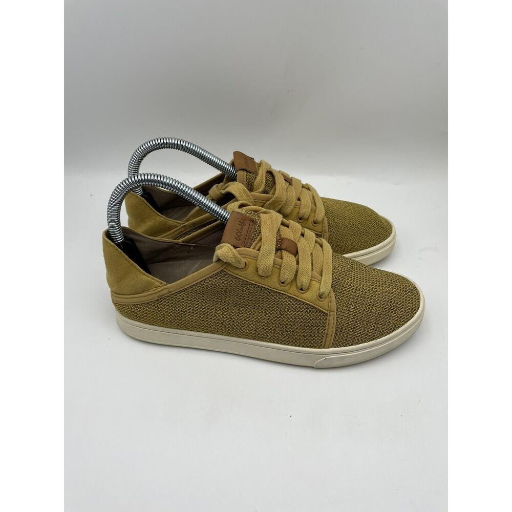 Olukai Pehuea Li Shoes Convertible Lace-Up Sneakers Yellow Gold Women’s Sz 7 EUC